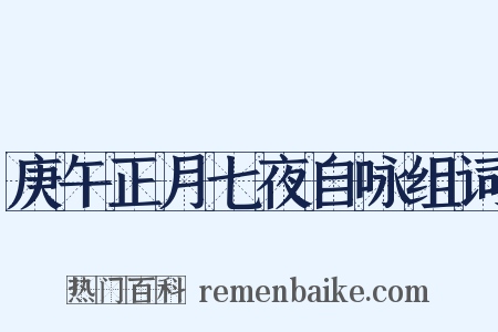 庚午正月七夜自咏组词是什么意思的图片